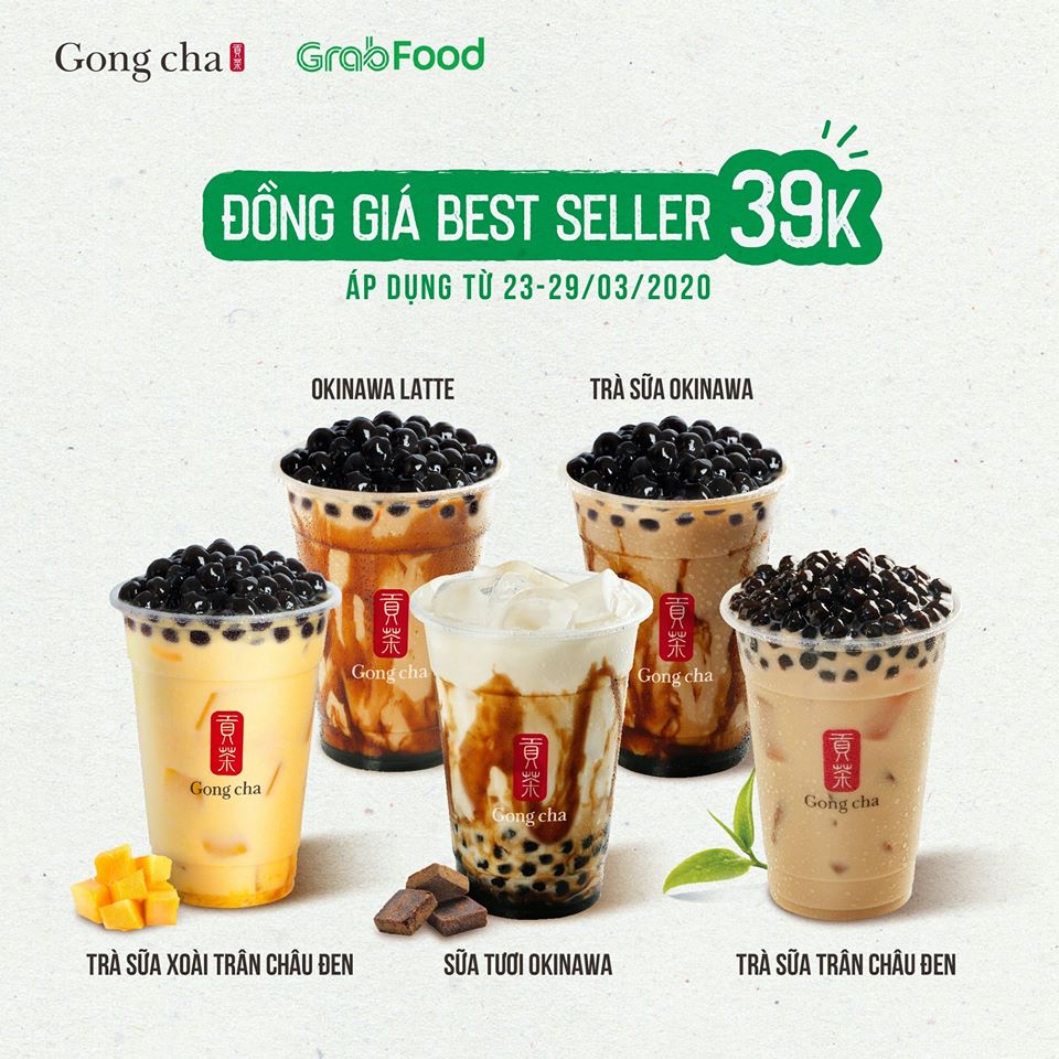 Gong Cha x GrabFood ng gi 39K best seller TienDauRoi