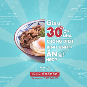 Marukame Udon khuyến mãi 30% toàn bộ menu