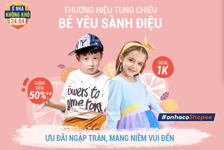 sale quần áo trẻ em Shopee