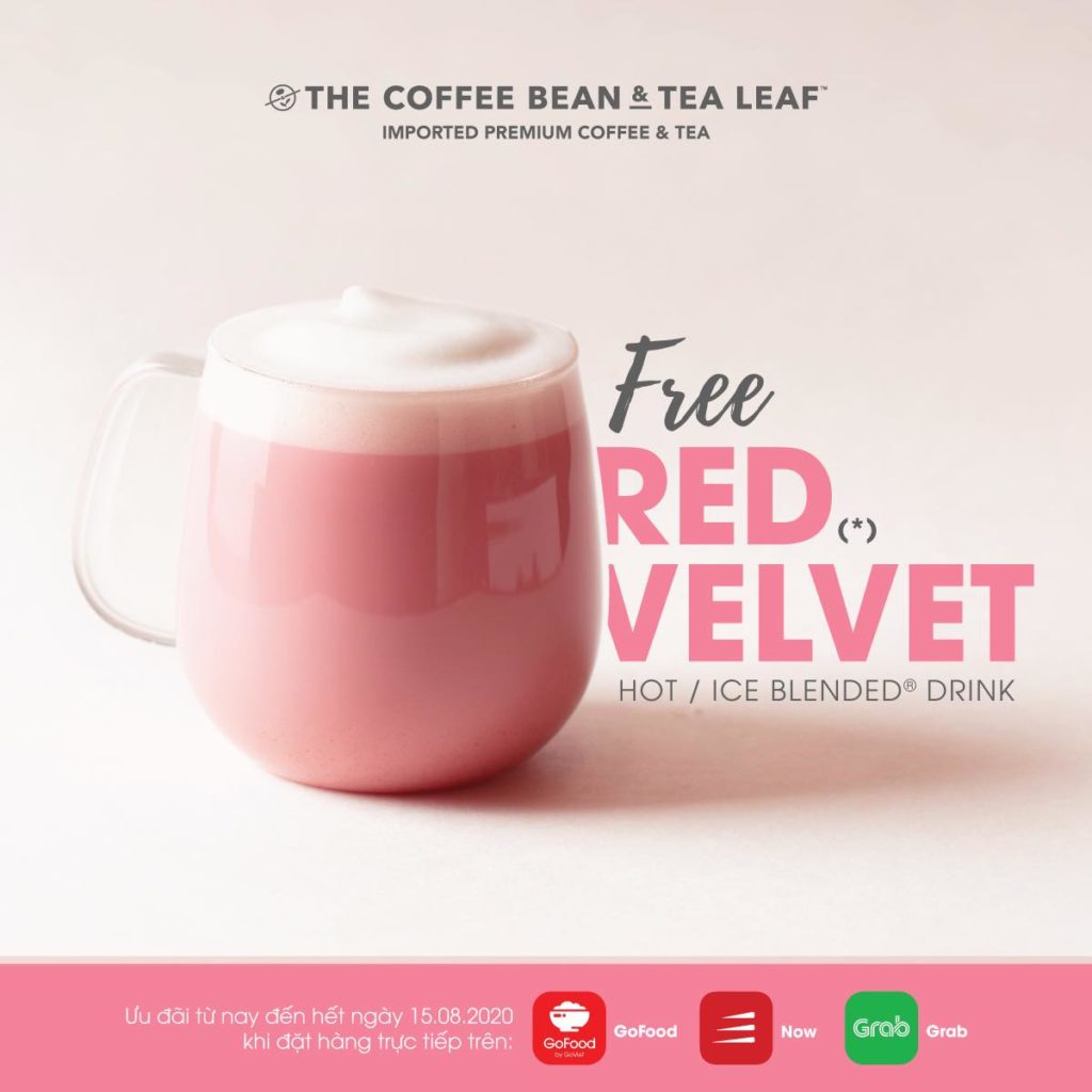 The Coffee Bean & Tea Leaf tặng miễn phí đồ uống Red Velvet cho đơn đặt